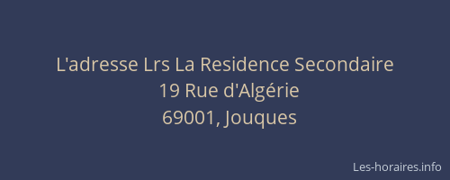 L'adresse Lrs La Residence Secondaire