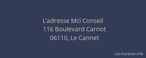 L'adresse Mci Conseil