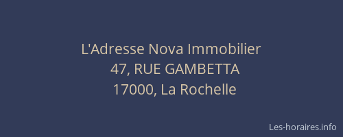 L'Adresse Nova Immobilier