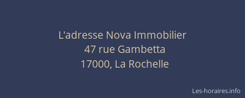 L'adresse Nova Immobilier