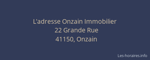 L'adresse Onzain Immobilier