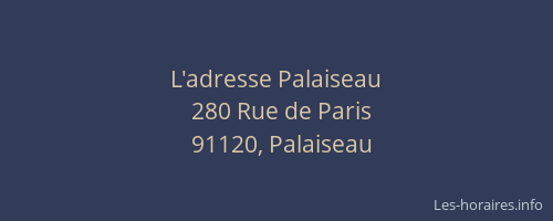 L'adresse Palaiseau