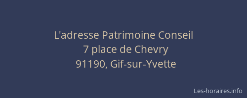 L'adresse Patrimoine Conseil