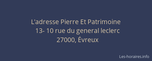 L'adresse Pierre Et Patrimoine