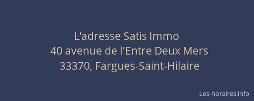 L'adresse Satis Immo