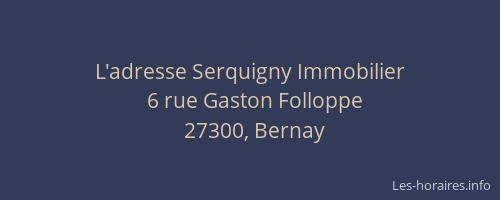 L'adresse Serquigny Immobilier