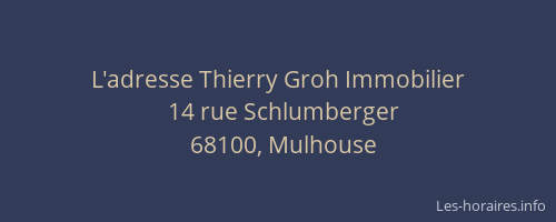 L'adresse Thierry Groh Immobilier