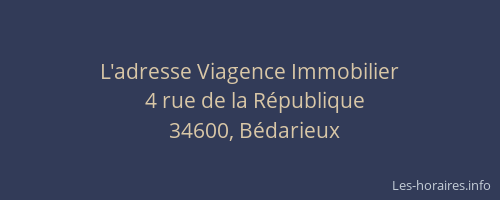L'adresse Viagence Immobilier