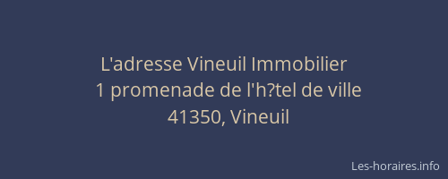 L'adresse Vineuil Immobilier