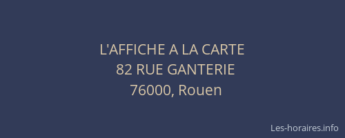 L'AFFICHE A LA CARTE