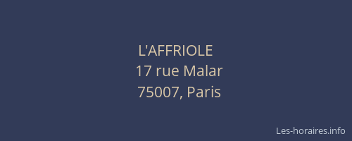 L'AFFRIOLE