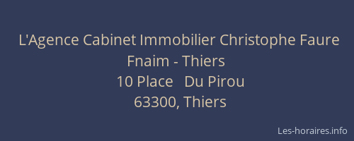 L'Agence Cabinet Immobilier Christophe Faure Fnaim - Thiers