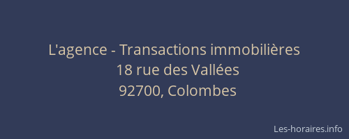 L'agence - Transactions immobilières