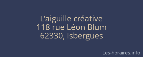 L'aiguille cr&eacute;ative