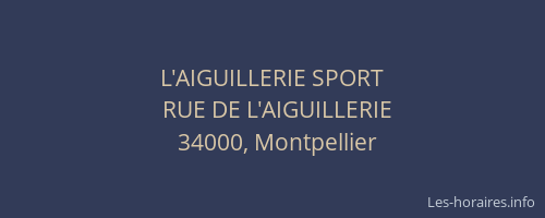 L'AIGUILLERIE SPORT