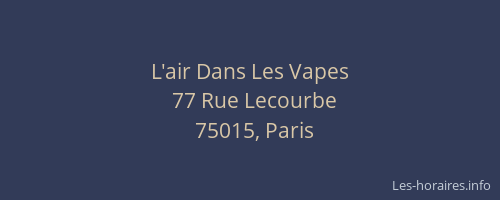 L'air Dans Les Vapes