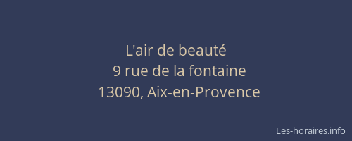 L'air de beauté
