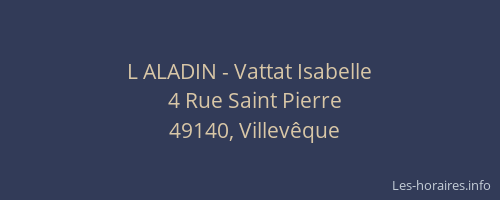 L ALADIN - Vattat Isabelle