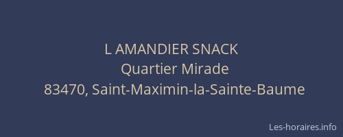 L AMANDIER SNACK