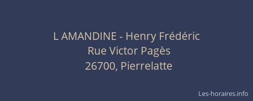 L AMANDINE - Henry Fr&eacute;d&eacute;ric