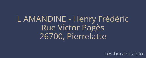 L AMANDINE - Henry Frédéric