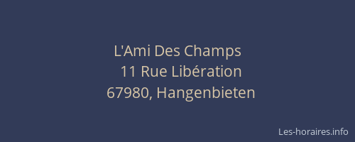 L'Ami Des Champs