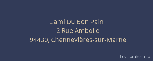 L'ami Du Bon Pain