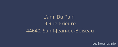 L'ami Du Pain