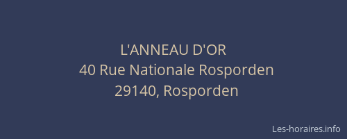 L'ANNEAU D'OR