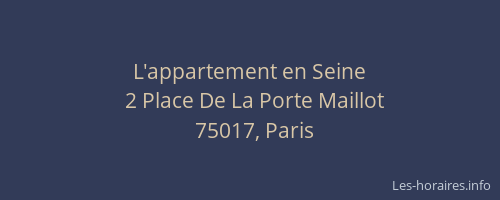 L'appartement en Seine