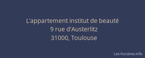 L'appartement institut de beauté