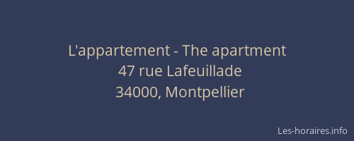 L'appartement - The apartment