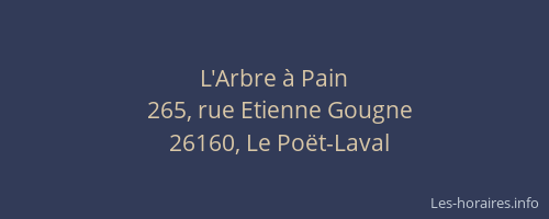 L'Arbre &agrave; Pain