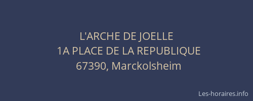 L'ARCHE DE JOELLE