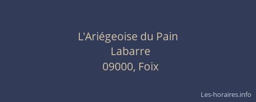 L'Ariégeoise du Pain