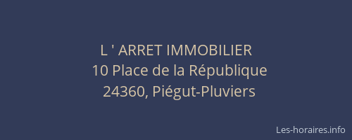L ' ARRET IMMOBILIER