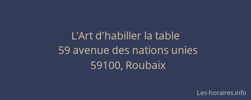 L'Art d'habiller la table