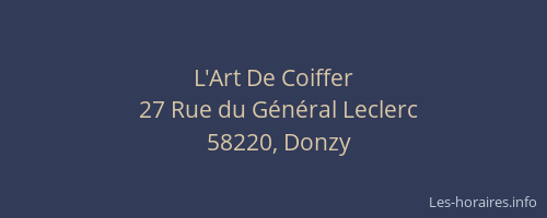 L'Art De Coiffer