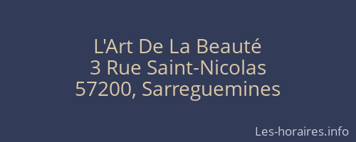 L'Art De La Beauté