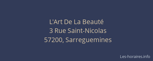 L'Art De La Beaut&eacute;