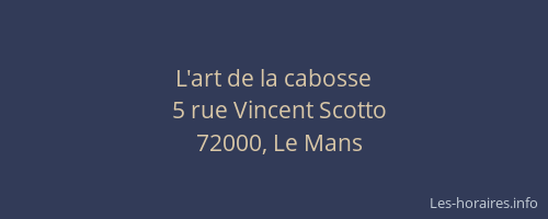 L'art de la cabosse