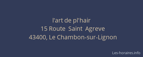 l'art de pl'hair