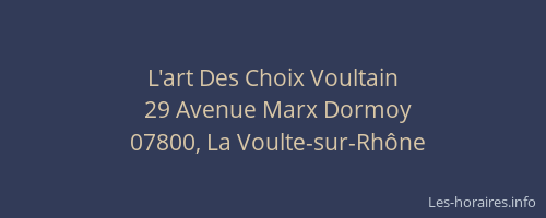 L'art Des Choix Voultain