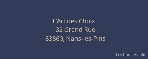 L'Art des Choix