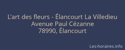 L'art des fleurs - Élancourt La Villedieu