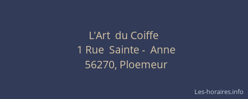 L'Art  du Coiffe