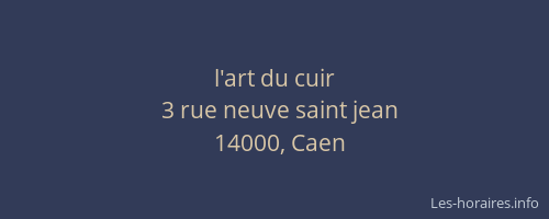 l'art du cuir