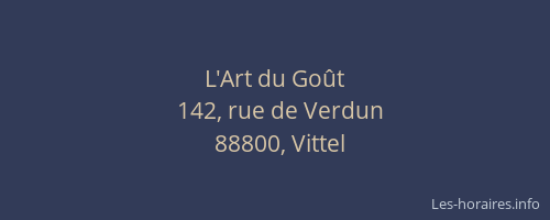 L'Art du Go&ucirc;t