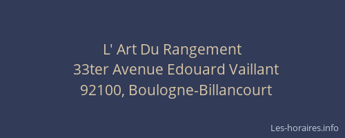 L' Art Du Rangement