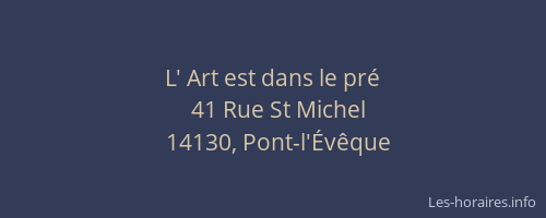 L' Art est dans le pr&eacute;